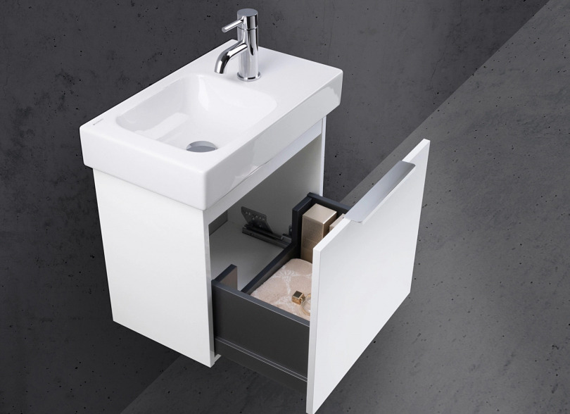 Gästebad mit Auzug und Geberit Icon XS Waschbecken 53 cm Gästebad mit Auzug und Geberit Icon XS Waschbecken 53 cm von MADELIVING.de