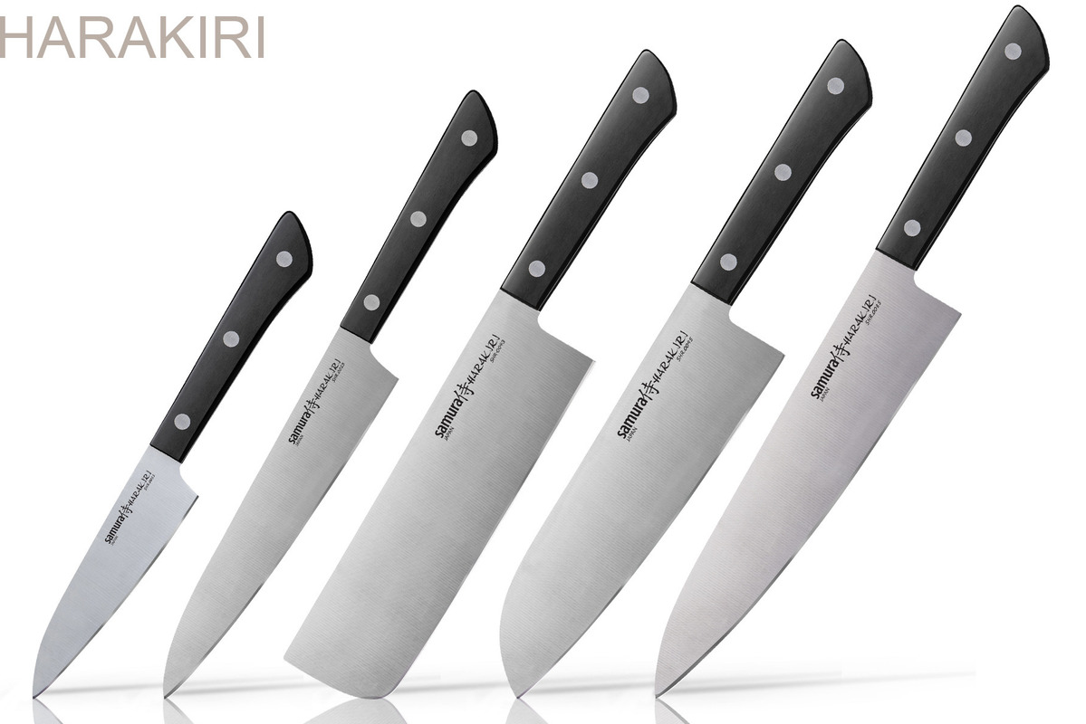Messerset HARAKIRI 5 tlg. Gemüsemesser Allzweckmesser Nakiri Santoku Kochmesser Messerset HARAKIRI 5 tlg. Gemüsemesser Allzweckmesser Nakiri Santoku Kochmesser von SAMURA