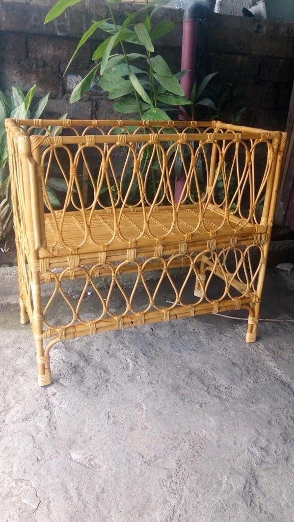 Kinderbett Bett Einzelbett Natur Rattan Babybett Kinderzimmerbett Rattanbett Schlafzimmerbett von TARSHOPBALI
