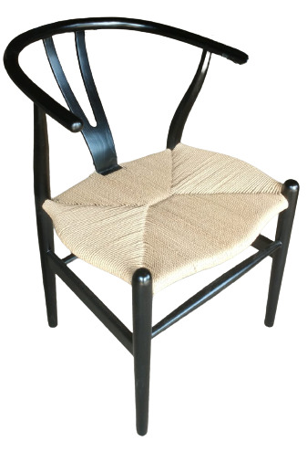 Wishbone Chair, Arm Chair, Black von Indo Vintage Living