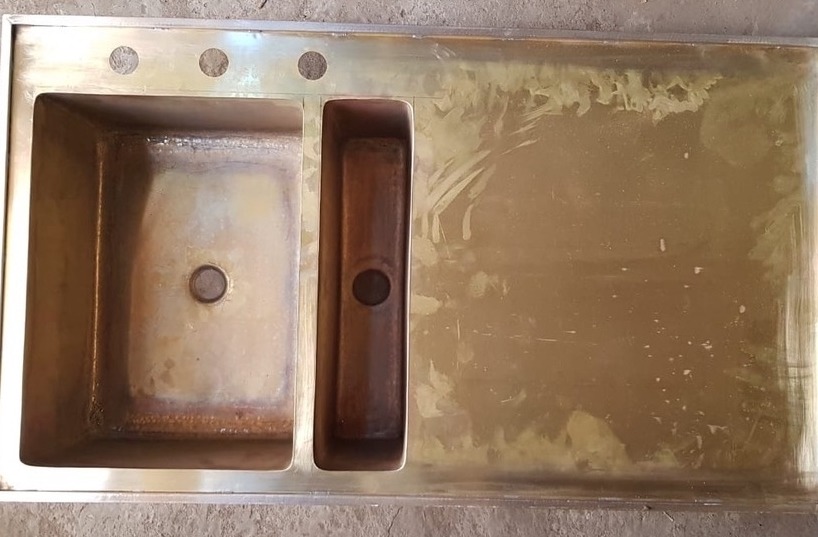 Spülbecken Waschbecken Spüle Messing Becken Küchenspüle Einbaubecken Messingwaschbecken Basin Waschbecken Wasch Schale Becken Schalen Einbaubecken Handwaschbecken Waschschale Waschbasin Messingbecken Luxus Design von TARSHOPBALI