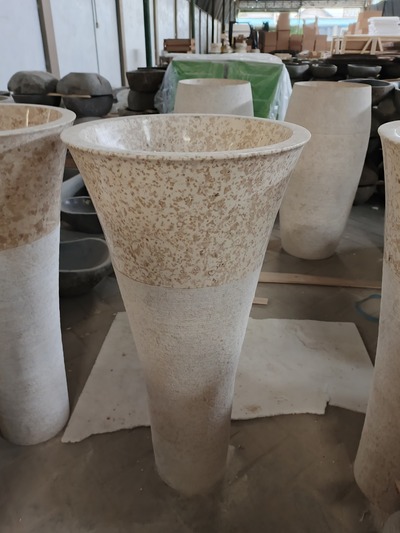 Waschbeckensäule Marmor Steinwaschbeckensäule Handwaschbeckensäule Waschbecken Handwaschbecken von TARSHOPBALI