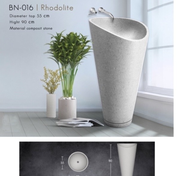 Waschbeckensäule Terrazzo Stein Handwaschbeckensäule Waschbecken Säule Standwaschbecken Waschschale von TARSHOPBALI