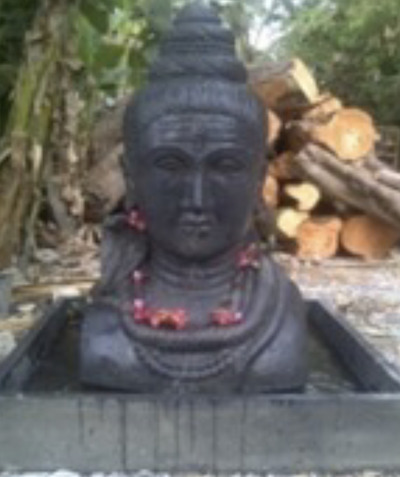 Brunnen Shiva Büste Skulptur Kopf Shiwa Springbrunnen Steinskulptur Wasserspiel Statue Feng Shui von TARSHOPBALI
