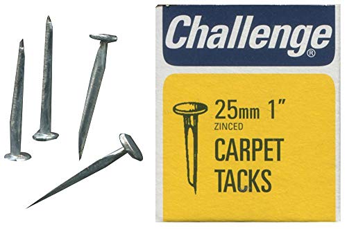 Teppichnägel verzinkt, 25 mm (40 G), Außenlänge 25 mm, Nagelmaterial Stahl, Nageltyp runder Kopf, Nagelbefestigungen/Hardware, 1 Stück in Packung – 11404 von (CHALLENGE)