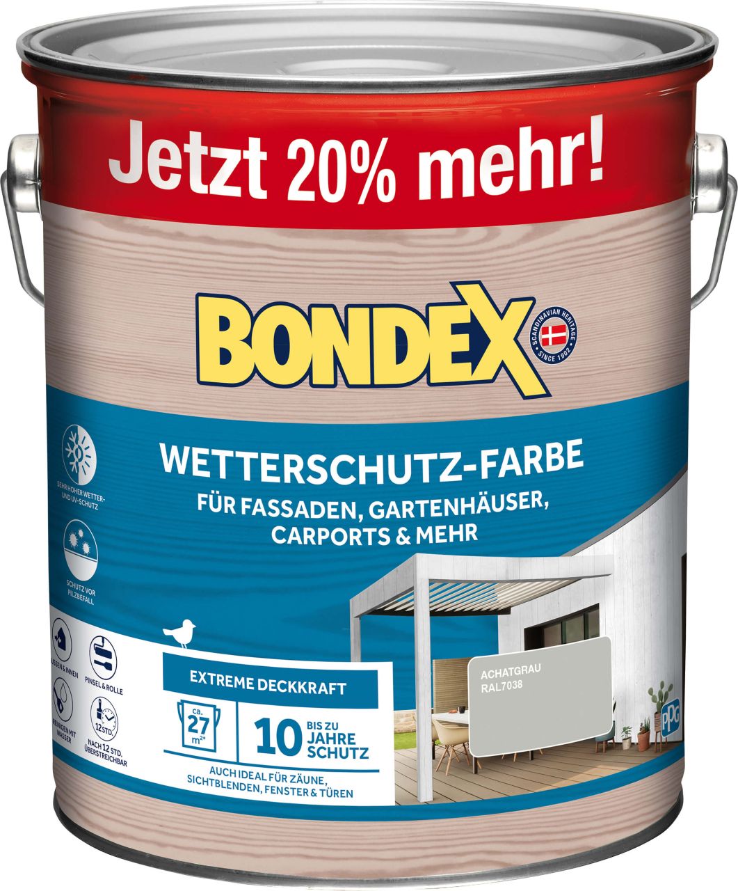 Bondex Wetterschutzfarbe achatgrau 3 L von Bondex