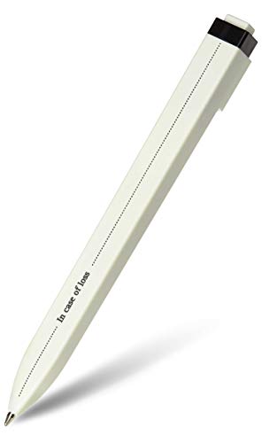 Moleskine Kugelschreiber - Go mit Etikett für Display Schwarz, Mine 1,0 mm, In Case Of Loss, Weiß von Moleskine