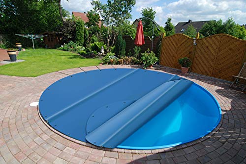 Runde Poolplanen Schwimmbad Abdeckungen/Poolabdeckung/Sicherheitsabdeckung aus LKW-Plane/PVC-Plane 680g/m² (Durchmesser der Plane: 450cm, Beige) von ANKO PLANEN