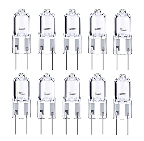 ShuoHui G6.35 50 W 12 V Halogen Light Bulbs Dimmable, 650 lm, Warm White 2700 K, Clear Capsule Lamp, GY6.35 Bi-pin Halogen Licht (10) von ShuoHui