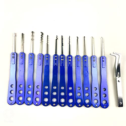 18-teiliges blaues Dietrich-Set mit schwarzer Tasche, Lockpick-Übungsset, Schlossöffner von 通用