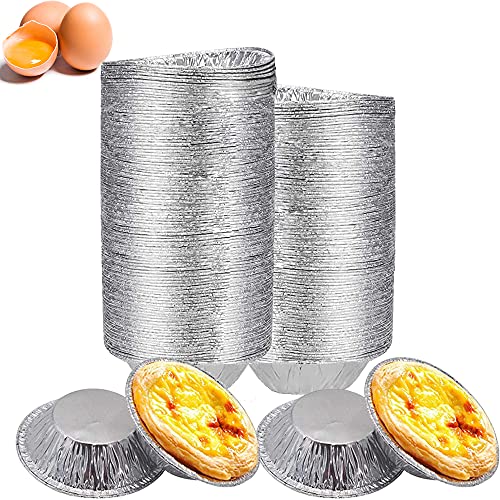 250 Stück Egg Tart Form, Einweg Aluminiumfolie Tassen, Egg Tart Mold, Tartlettförmchen Mini, Aluschalen, Einwegbackformen Rund für die Küche Gebackene Tartlett, Marmelade Tartlett und Dessert von stillwen