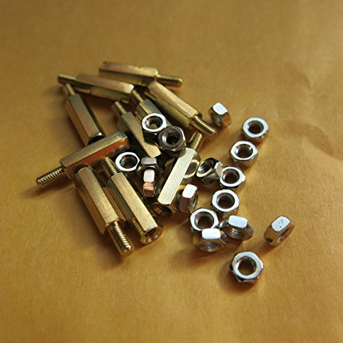 50stk M4 Innen/Aussen Hex Kupfer Sechskant Distanzbolzen Abstandsbolzen Abstandhalter mit Mutter spacer Standoff nuts… (15mm) von 通用