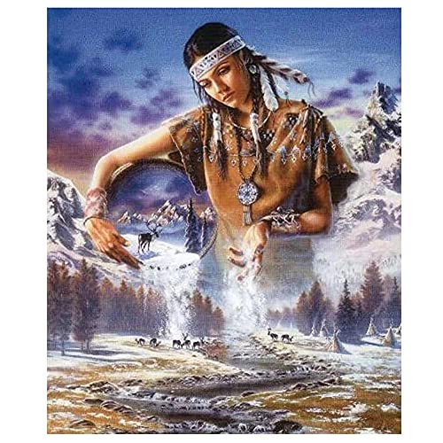 5D DIY Diamant Malerei Set Vollbohrer Indianer Frau Wolf Diamond Painting Kristall Strass Stickerei kreuzstich Mosaik Gemälde Leinwand Art Handwerk Hause wanddekoration Geschenk Round drill,40x50cm 5D DIY Diamant Malerei Set Vollbohrer Indianer Frau Wolf Diamond Painting Kristall Strass Stickerei kreuzstich Mosaik Gemälde Leinwand Art Handwerk Hause wanddekoration Geschenk Round drill,40x50cm von 壱岐の華