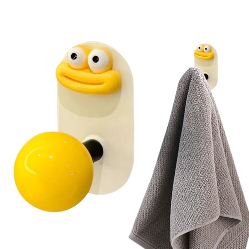Badezimmer-Haken – Badezimmer-Kleiderbügel für Handtücher | dekorative Bademantelhaken zum Aufhängen | robuste Wandhalterung, abnehmbarer Aufhänger | Bohrer-Cartoon-Aufbewahrungsregal für Bademantel von ノーブランド品