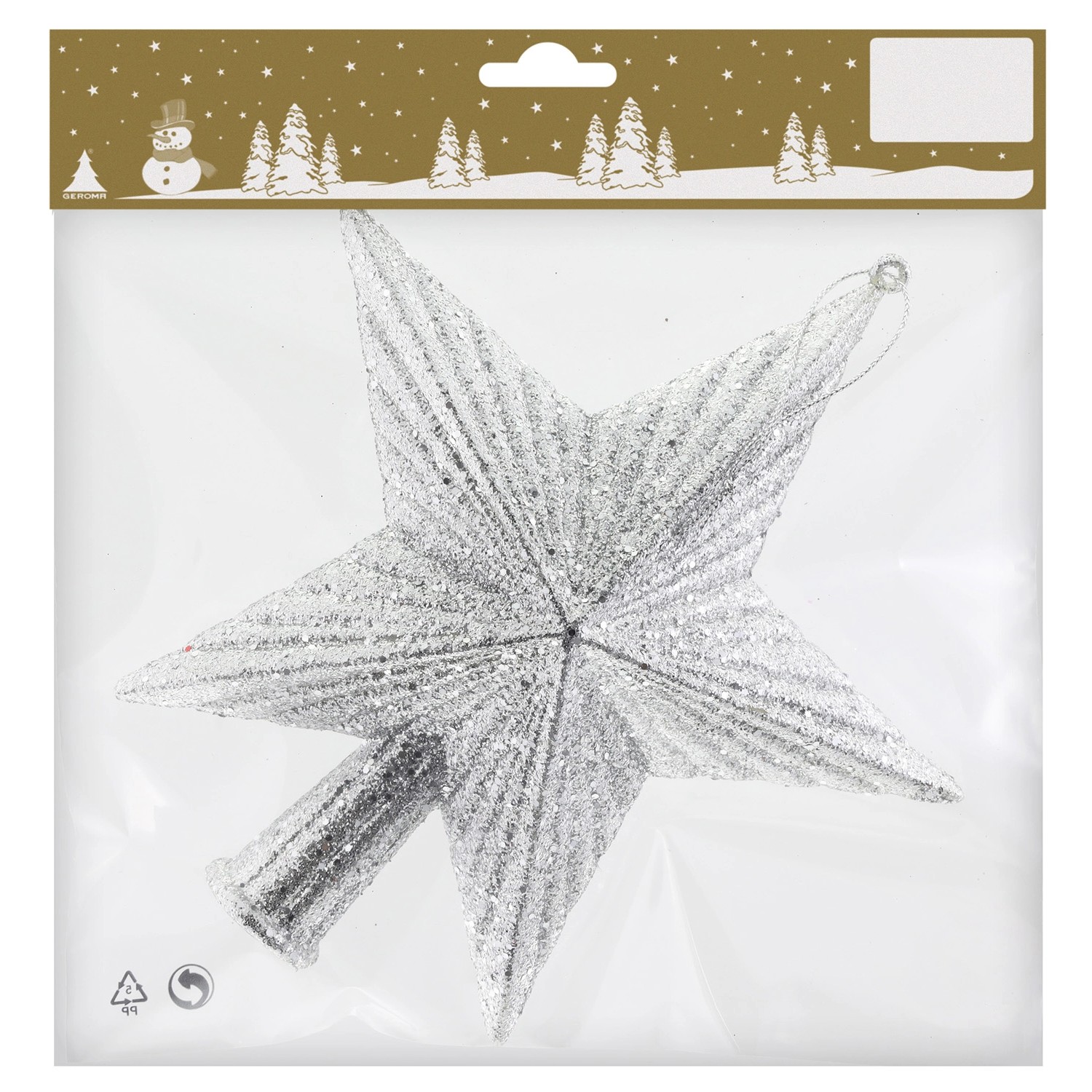 Baumspitze Stern Kunststoff Silber 18 cm x 19 cm von -