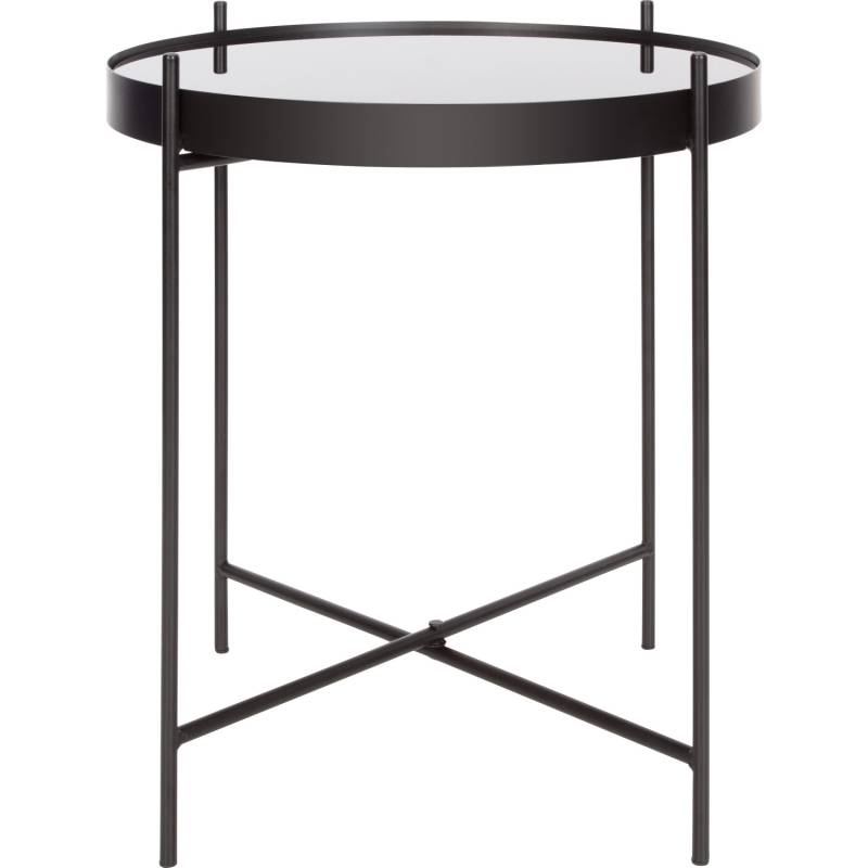 Beistelltisch mit Glasplatte Dark Wonder Ø 43 cm H: 45 cm Schwarz von -