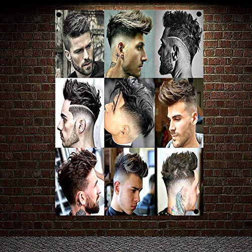 Beliebte Herren-Friseur-Shop-Schild, Vintage-Dekoration, Friseure, Poster, Flagge, Banner, Leinwand, zum Aufhängen, 96 x 144 cm Beliebte Herren-Friseur-Shop-Schild, Vintage-Dekoration, Friseure, Poster, Flagge, Banner, Leinwand, zum Aufhängen, 96 x 144 cm von 通用