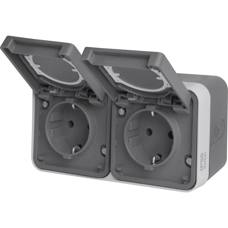 Berker w.1 2-Fach Aufputzsteckdose IP 55 von -
