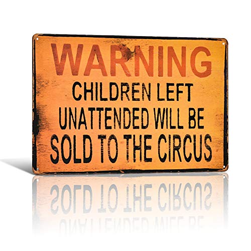 不适用 Blechschild Warnung Kinder Zirkus Kunst Halloween Dekoration Küche Geschäft Bar Mann Höhle Indoor/Outdoor von 不适用