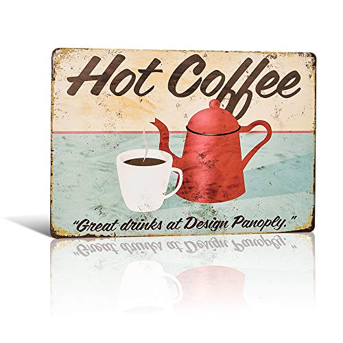 不适用 Blechschild mit Aufschrift "Fresh & Hot Coffee Served Here", Retro-Design, Geschenk für Café und Küche von 不适用