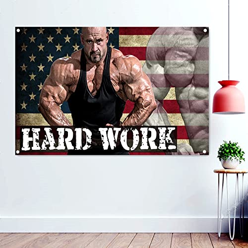 Bodybuilder Tapete, Motiv: Muskulatur, Flagge, Fitnessstudio, Wandhintergrund, zum Aufhängen, für Sport, Fitness, Workout, Wandteppich, 96 x 144 cm von 通用