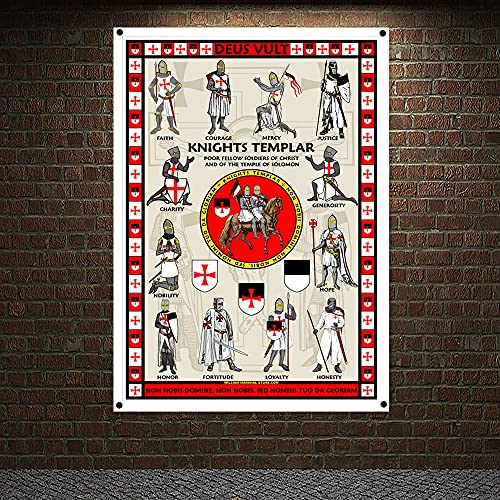 Deus VULT Ritter Tempelritter Armor Banner Flaggen Wandaufkleber Kreuzritter Poster Wandteppich Innendekoration Leinwand Gemälde Wandbehang 96 x 144 cm Deus VULT Ritter Tempelritter Armor Banner Flaggen Wandaufkleber Kreuzritter Poster Wandteppich Innendekoration Leinwand Gemälde Wandbehang 96 x 144 cm von 通用