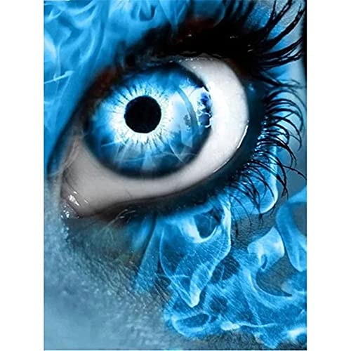 Diamond Painting Blaue Augen 5D Diamant Painting Bilder, DIY Diamant Malerei Set für Erwachsene Kinder, Crystal Strass Stickerei Kreuzstich Mosaik Gemälde Art Home Wall Décor Square drill,50x70cm von 壱岐の華