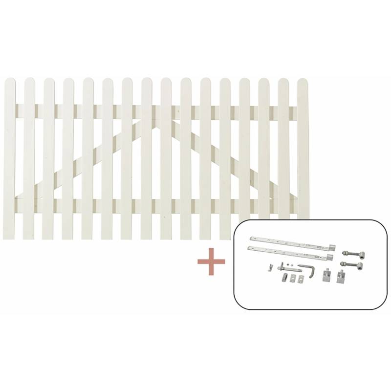 Plus Holz Einzeltor Retro Nadelholz Weiß 150 cm x 80 cm Plus Holz Einzeltor Retro Nadelholz Weiß 150 cm x 80 cm von Plus