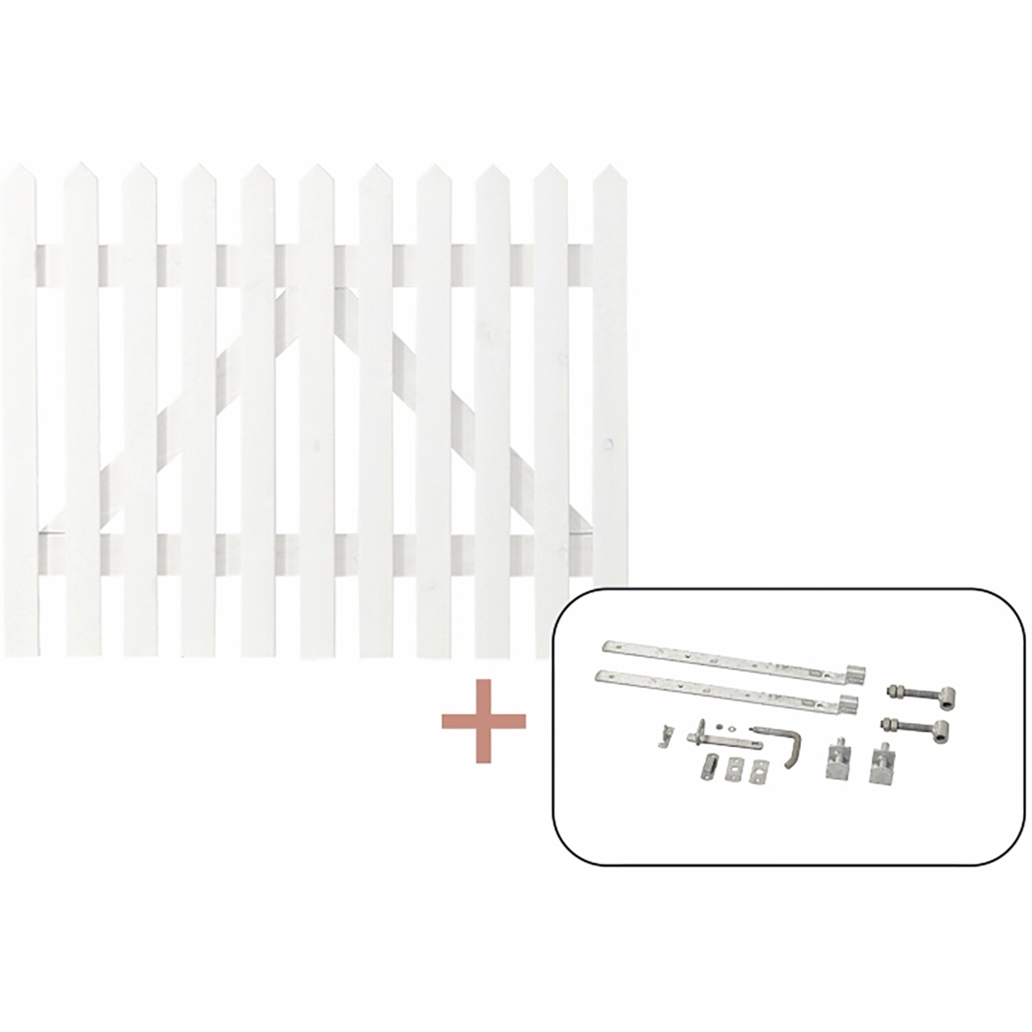 Einzeltor Skagen Lux Nadelholz Weiß 100 cm x 80 cm von -