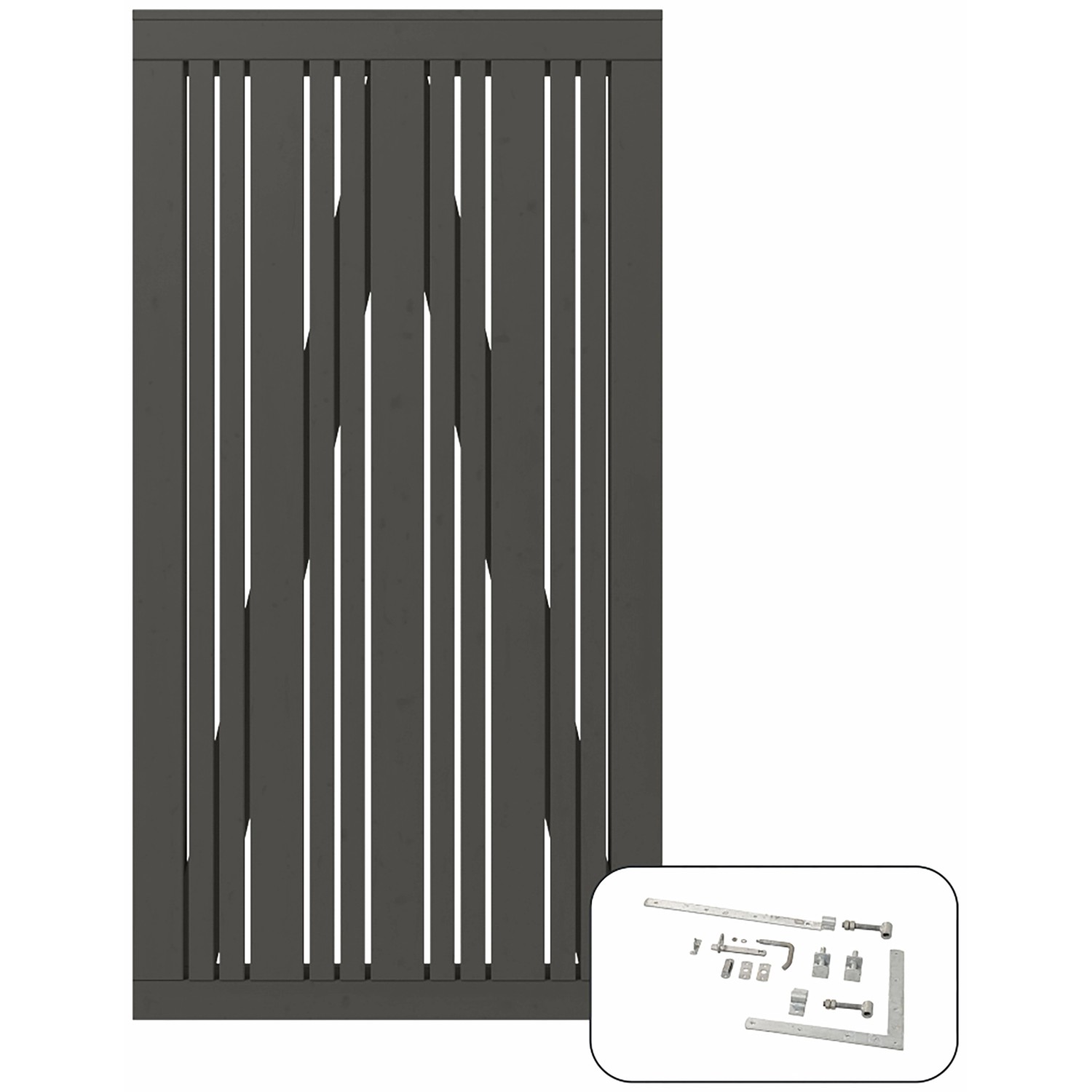 Einzeltor Tangent Nadelholz Umbragrau 95 cm x 180 cm von -