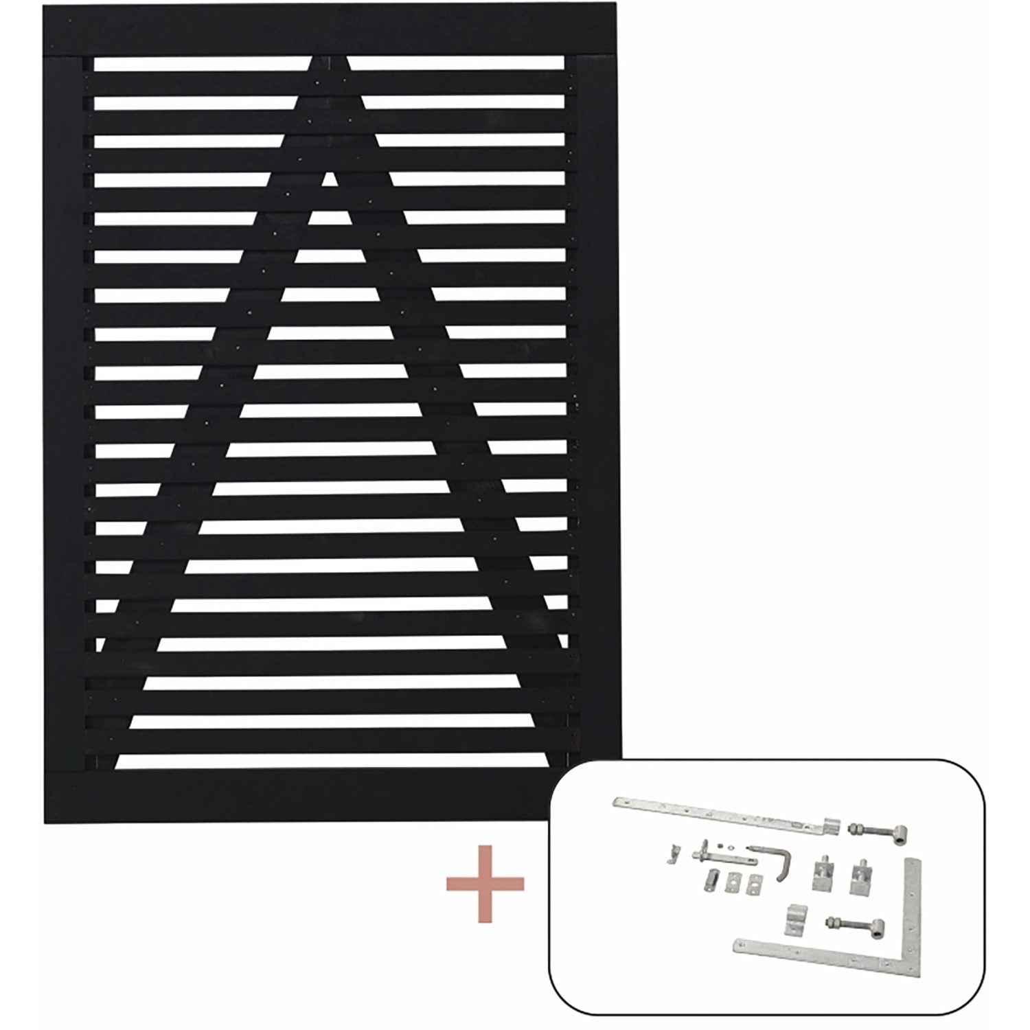 Einzeltor Tokyo Nadelholz Schwarz 100 cm x 140 cm von -