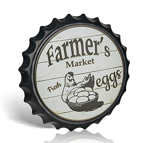 不适用 Farmer's Market Wandschild mit Flaschenverschluss, Motiv: frische Eier von 不适用
