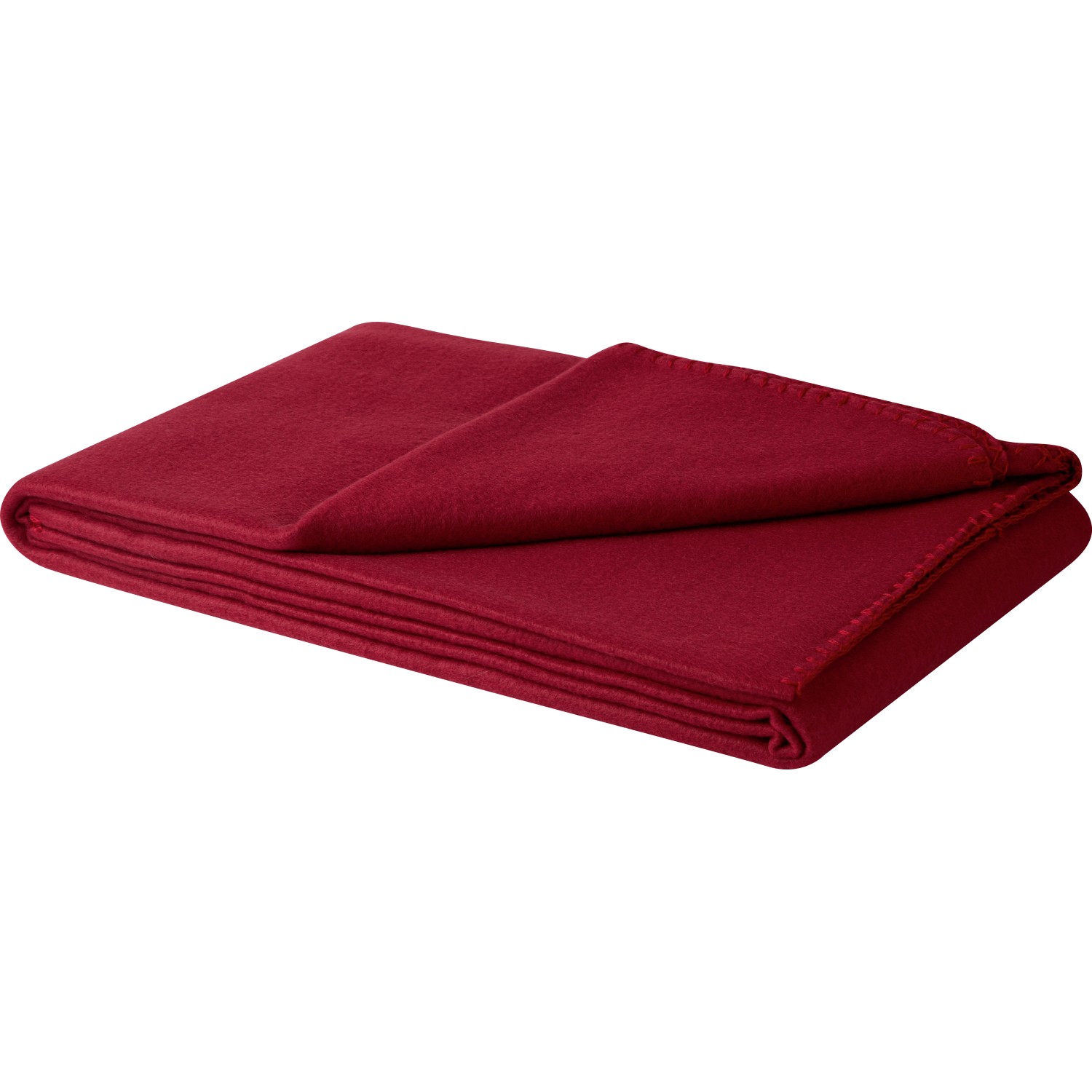 Fleecedecke Uni 130 cm x 160 cm Bordeaux von -