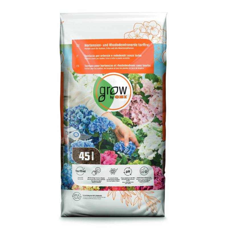GROW by OBI Hortensien- und Rhododendronerde torffrei (51 x 45 l) 1 Palette von -