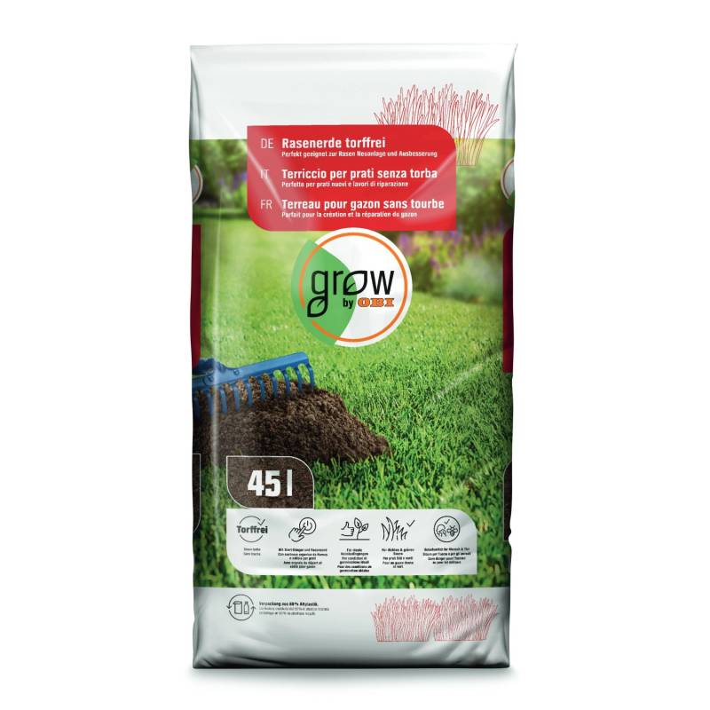 GROW by OBI Rasenerde torffrei 1.620 l (36 x 45 l) 1 Palette von -