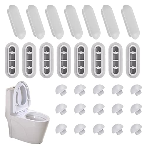 GZLCEU 30 Stück Wc Sitz Puffer, Universal Kunststoff Auflagestopfen für Toilettensitz Stoßstangen Brille Dämpfer für Toilettendeckel (Weiß) von 通用