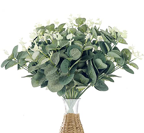 GZkushi 20 Stück Eukalyptus Künstlich Pflanze 31cm Kunstblumen Eukalyptus Künstliche Pflanze für Hochzeit Garten Haus Büro Indoor Outdoor Deko von 通用