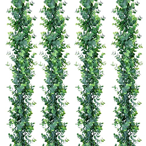 通用 GZkushi 4 Stück Eukalyptus Künstliche Pflanzen Hängepflanze Kunstpflanze Efeu Girlande Deko für Home Hochzeit Garten Outdoor Wall Decor von 通用