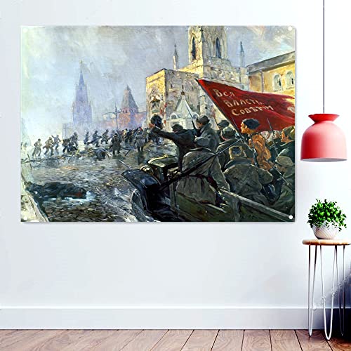 Gemälde der russischen Revolution Poster dekoratives Banner Russland CCCP UdSSR kommunistische Propaganda Tapisserie Wanddekor 96 x 144 cm Gemälde der russischen Revolution Poster dekoratives Banner Russland CCCP UdSSR kommunistische Propaganda Tapisserie Wanddekor 96 x 144 cm von 通用