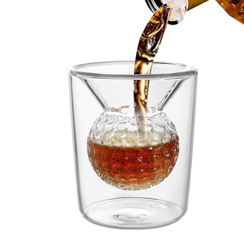 Golfball-Schnapsgläser – Schnapsgläser mit Golf-Thema | runde und transparente doppelwandige Glasgläser, kleine Gläser, Schnapsgläser aus Glas für Golfball-Schnapsgläser – Schnapsgläser mit Golf-Thema | runde und transparente doppelwandige Glasgläser, kleine Gläser, Schnapsgläser aus Glas für von ノーブランド品
