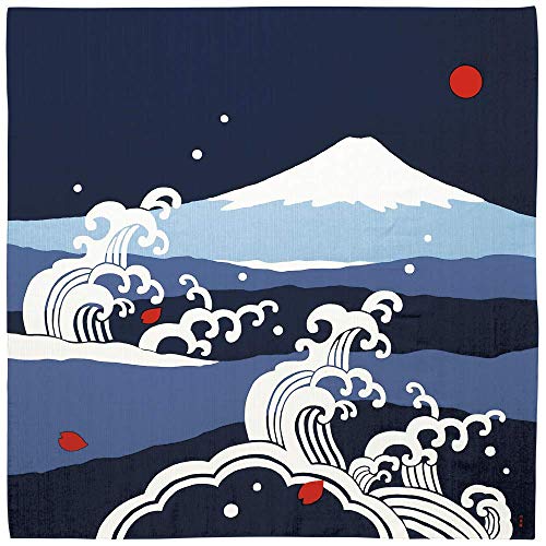 HAMAMONYO Furoshiki (88,9 cm) Mt.Fuji and Big Waves von 濱文様