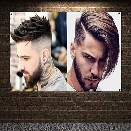 Herren-Frisuren, kurz, Banner, Flagge, Sticker, Tapisserie, Leinwand, Malerei, Sculpt Hair Wall Chart Barber Shop Poster, 96 x 144 cm von 通用