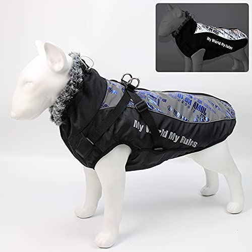 通用 Hugomm Hundemantel Winter wasserdicht reflektierende warme Hundejacke Winddichte Hundekleidung mittlere und große Hunde schneesichere Kleidung (2XL, Blue) von 通用