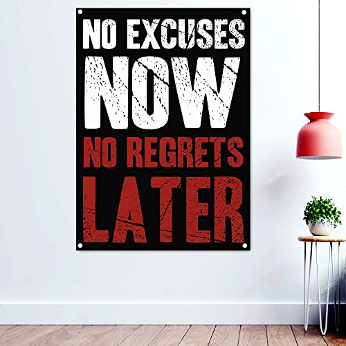 Inspirierendes Poster mit englischer Aufschrift "No EXCUSES NOW NO REGRETS LATER", 96 x 144 cm von 通用