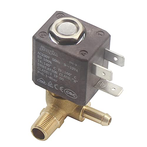 JIAYIN JYZ-3 normalerweise geschlossenes N/C 2/3-Wege-Magnetventil (JYZ-4P) 230 V G1/8 Zoll Messing Dampferzeuger Wasser 2 Positionen 3-Wege-Magnetventil von 通用