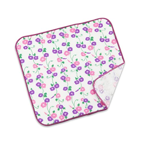 のレン Japanisches Baumwolle Taschentuch Senshu (Osaka) Handtuch Saugfähig Stofftaschentücher Dünn für Damen Herren/Made in Japan 100%Baumwolle 23×23cm Babywaschlappen für Kinder (Morning Glories) von のレン