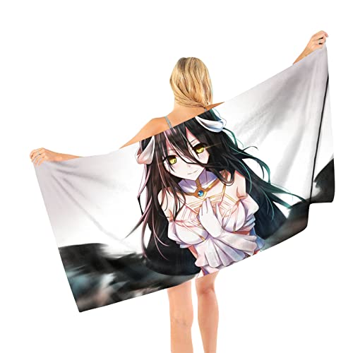 Jiumaocleu Anime Overlord Quick Dry Beach Towel 70x140CM, Albedo 3D Print Pattern Microfiber Bath Towel, Super Absorbent Soft Lightweight Cooling Towel for Bath Yoga Sport Camping (Typ 5) von 通用