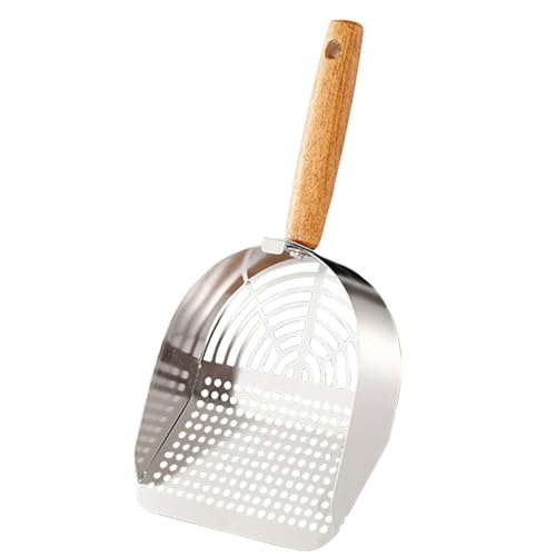 Katzenstreuschaufel aus Edelstahl – robuste Schichtschaufel mit langen ergonomischen Griffen | Rostfreier Haustierabfallentferner für Klumpen und Klumpen von Schmutz | Langlebiges Sanitärwerkzeug für von ノーブランド品