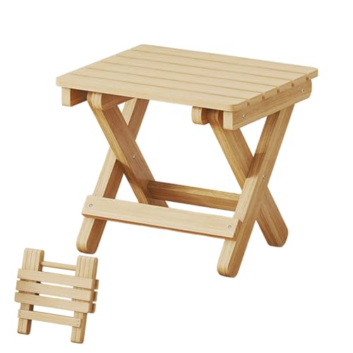 Klapphocker – Tragbarer Hocker | Holzhocker | Klappbarer Tritthocker | Leichte Klapptritt | Strapazierfähige Outdoor-Klappfußstütze für drinnen Wandern Angeln Camping von ノーブランド品