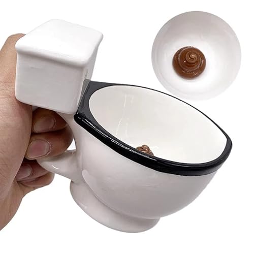 Kreative Keramiktasse Tee Kaffee Tasse Lustiges Humor Geschenk 3D Tee Büro Tasse Trinkgeschirr Eisbecher(Toilette) von 通用